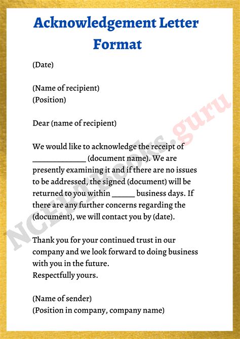 Why Is A Written Acknowledgement Form Important?